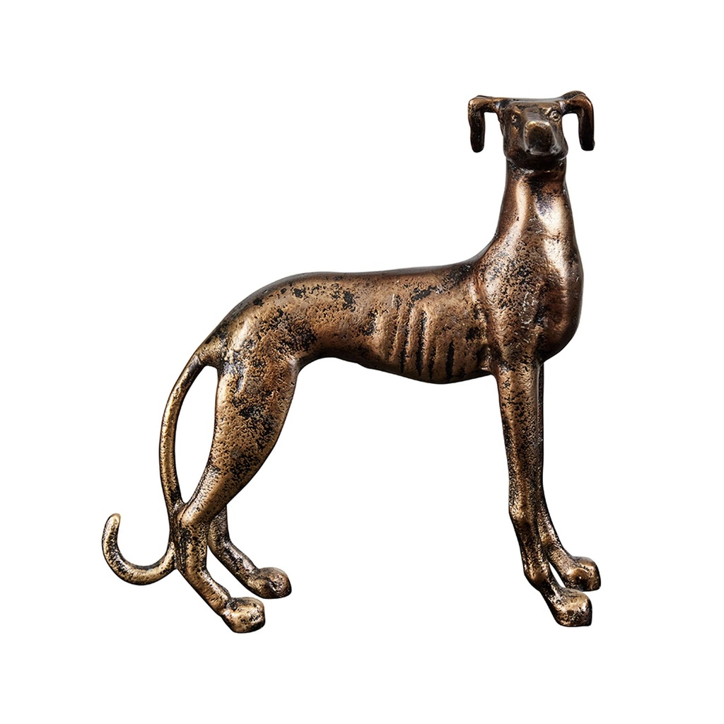 [I362] Rudi Greyhound Sculpture Brass