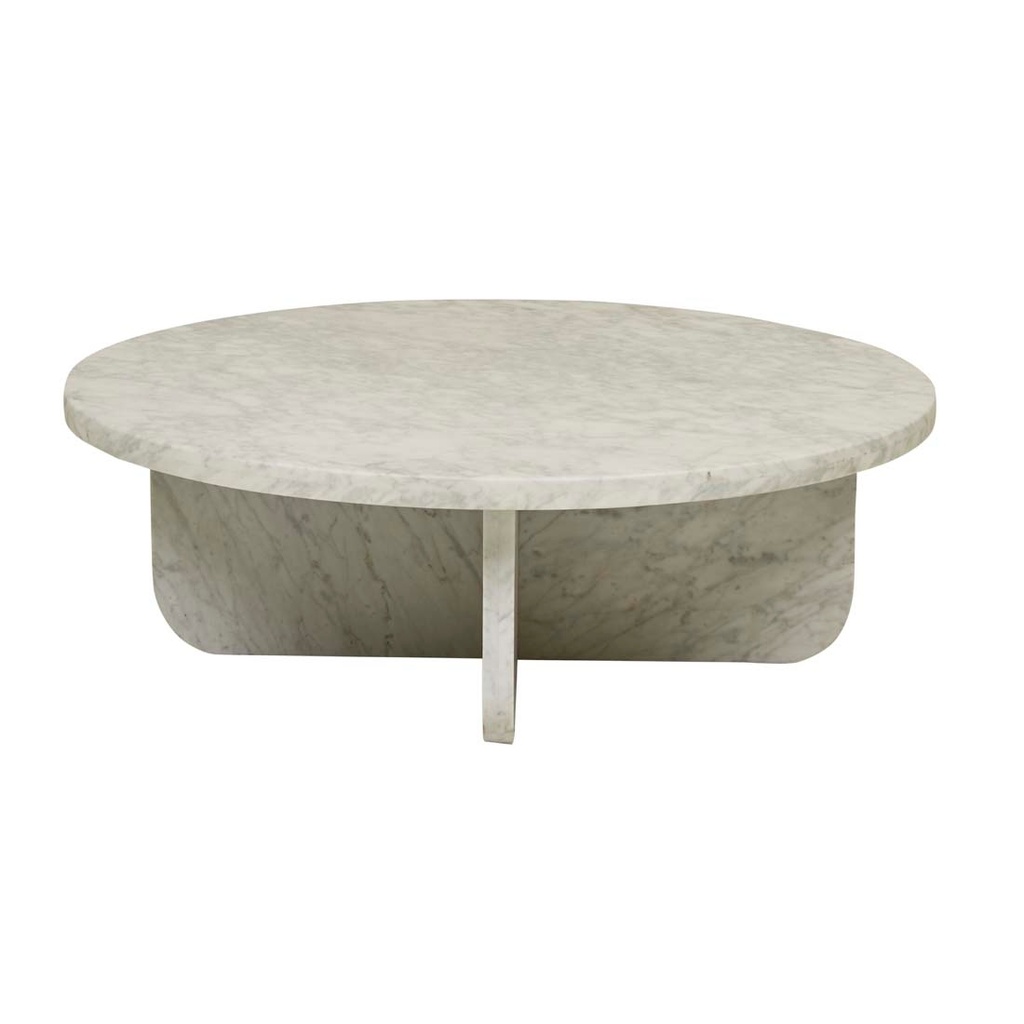 Amara Curve Coffee Table - Matt White Marble
