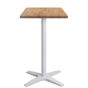 Nordic Bar Table Solid Wood Top White Base