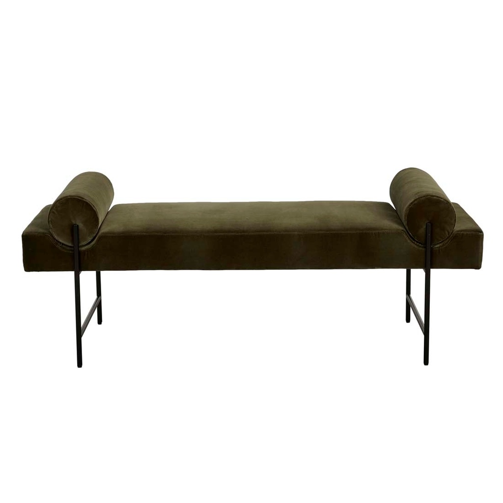 [AXEL-BENCH-SEAT-CAPER-VELVET-BLACK-METAL-BEN-AXEL-X-BLACK-METAL] Axel Bench Seat - Caper Velvet - Black Metal