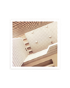 Abstract Architecture Print 83cm x 83cm - Light Timber Frame