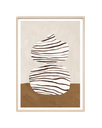 Abstract Ceramic Nutmeg 1 Print 86cm x 121cm - Light Timber Frame