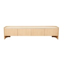 Billie Marble Entertainment Unit - Natural Travertine - Satin Oak