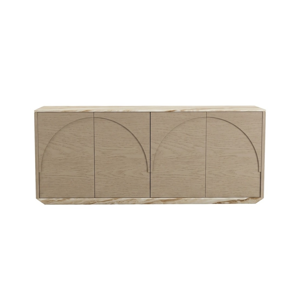 [ARCHIE-ONYX-TRAVERTINE-PORCINI-BUF-ARCHIE-MAR-X-PORCINI] Archie Marble Buffet - Onyx Travertine - Porcini