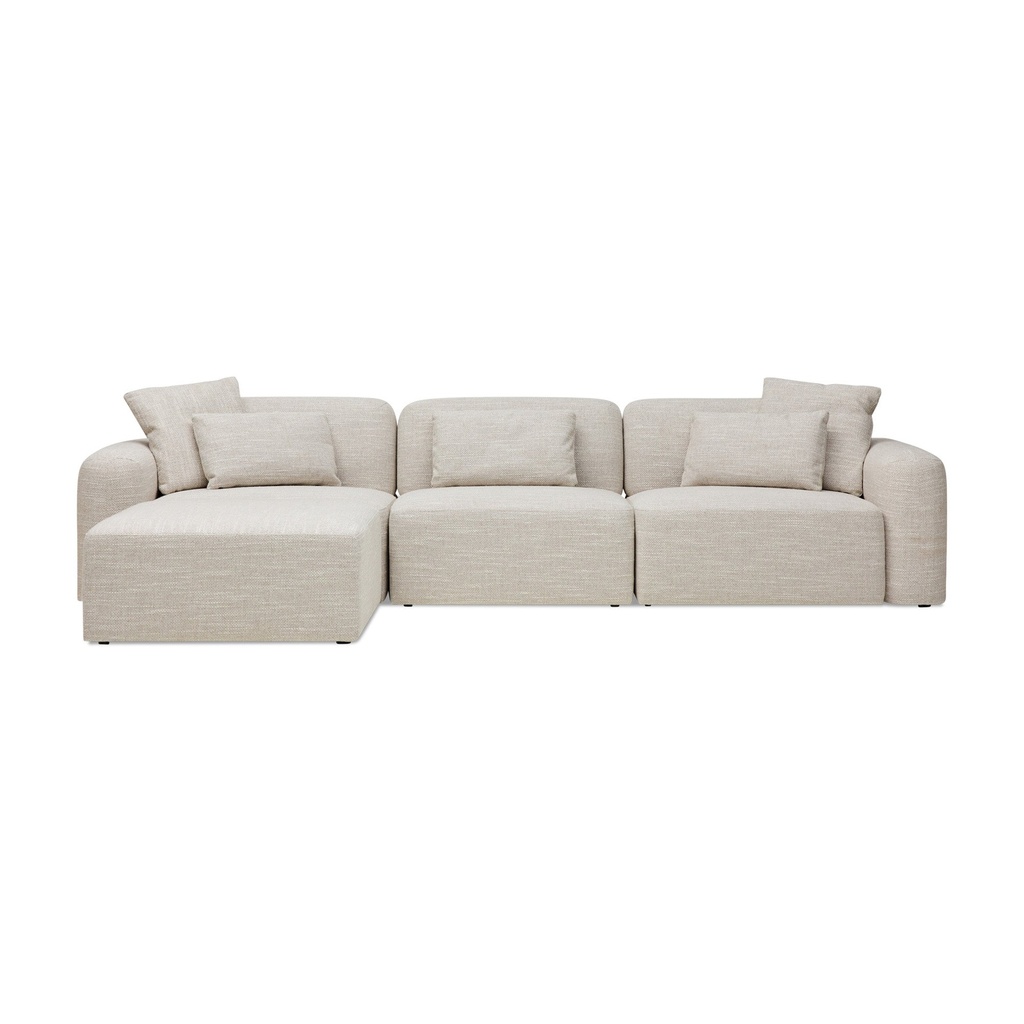 Paige Modular Sofa Oyster Weave 3 Seat with Ottoman