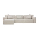 Paige Modular Sofa Oyster Weave 3 Seat with Ottoman