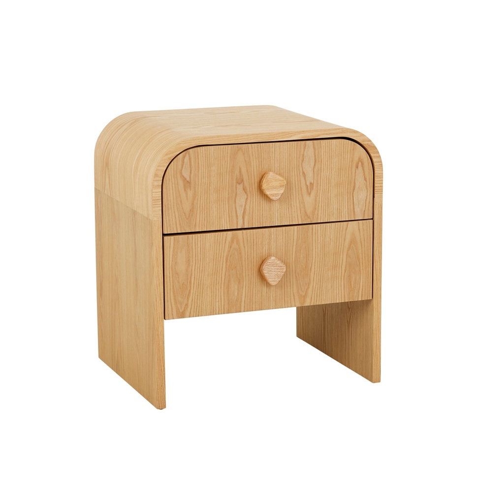 Chloe Pebble Bedside - Natural Ash