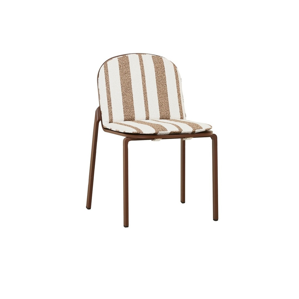 [PALMA-IOS-DINING-CHAIR-MOCHA-AWNING-STRIPE-HICKORY-CH-PALMA-IOS-MOCHA-AWNING-STRIPE-HICKORY] Palma Ios Dining Chair - Mocha Awning Stripe - Hickory