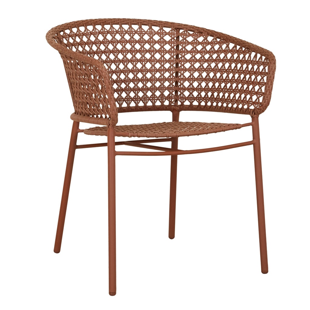 [CABANA-LACE-DINING-ARMCHAIR-BRIQUE-BRIQUE-CH-CABA-LAC-ARM-BRIQUE] Cabana Lace Dining Armchair - Brique - Brique