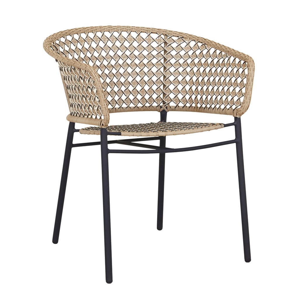 [CABANA-LACE-DINING-ARMCHAIR-LINEN-INDIGO-WEAVE-INDIGO-CH-CABA-LAC-ARM-INDIGO] Cabana Lace Dining Armchair - Linen Indigo Weave - Indigo