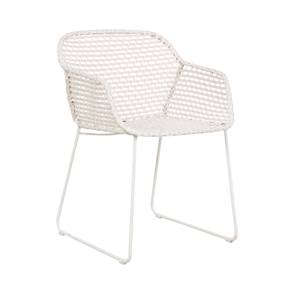 [CABANA-LINK-DINING-ARM-CHAIR-CHALK-WHITE-CH-CABA-LINK-WHITE] Cabana Link Dining Armchair - Chalk - White