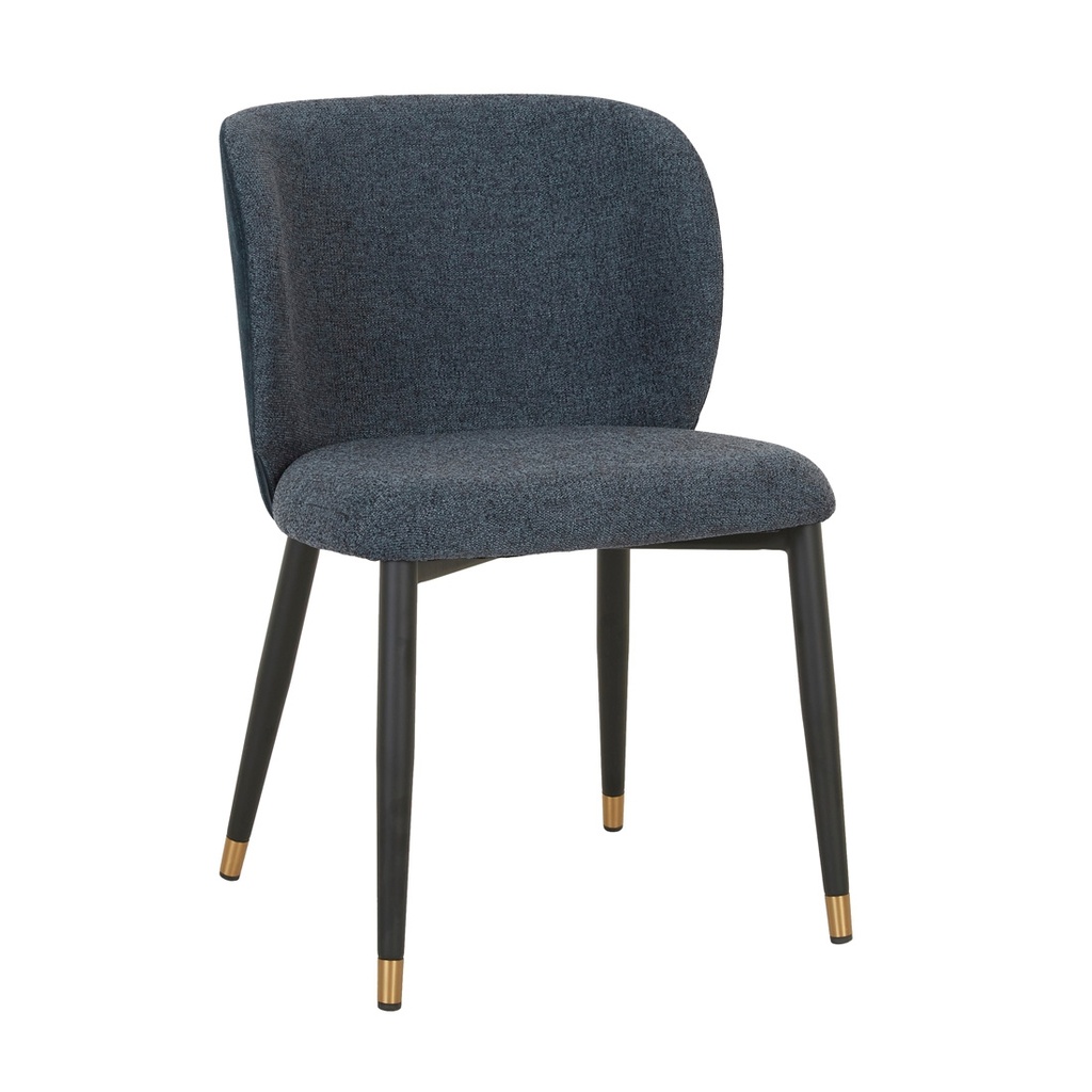 [CARA-DINING-CHAIR-BLUEBERRY-SPECKLE-INK-BLUE-VELVET-CH-CARA-INK-BLUE-VELVET] Cara Dining Chair - Blueberry Speckle - Ink Blue Velvet