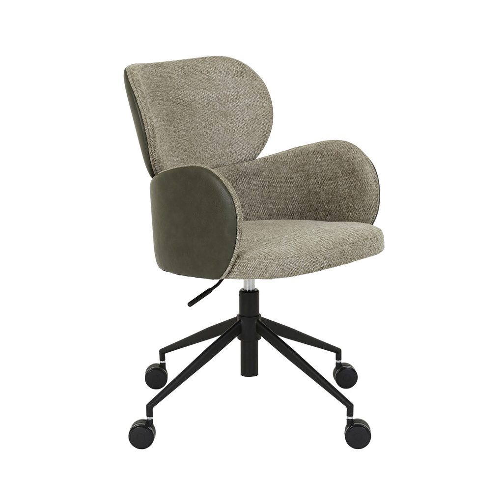 [EDWIN-OFFICE-CHAIR-KHAKI-GREY-VINTAGE-MATT-GREEN-PU-CH-EDWIN-OFF-VINTAGE-MATT-GREEN-PU] Edwin Office Chair - Khaki Grey - Vintage Matt Green PU