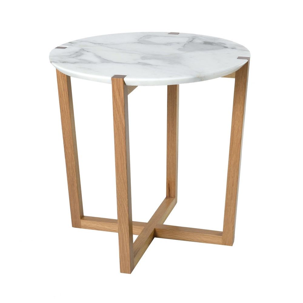 [7340043501808] Markham Side Table - Marble top