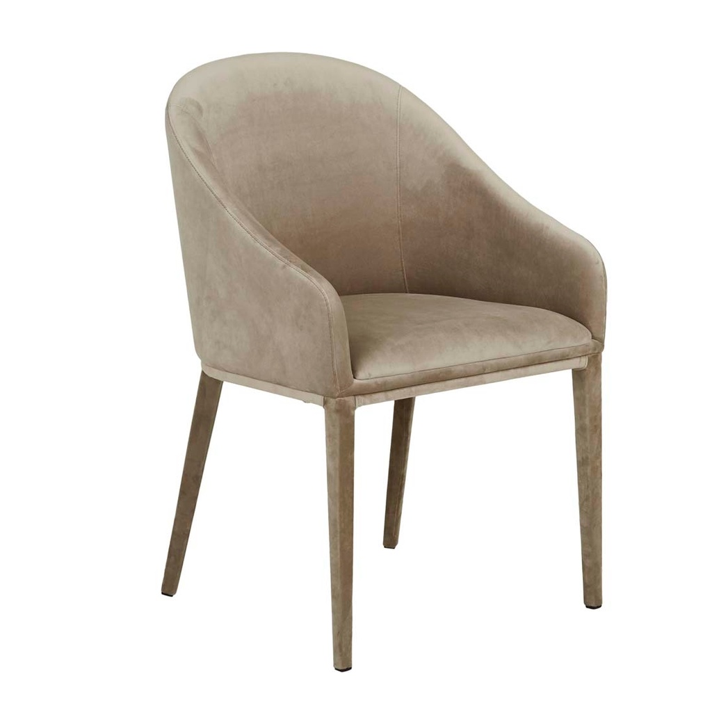 [GEMMA-DINING-ARMCHAIR-BEIGE-VELVET-CH-GEM-ARM] Gemma Dining Armchair - Beige Velvet