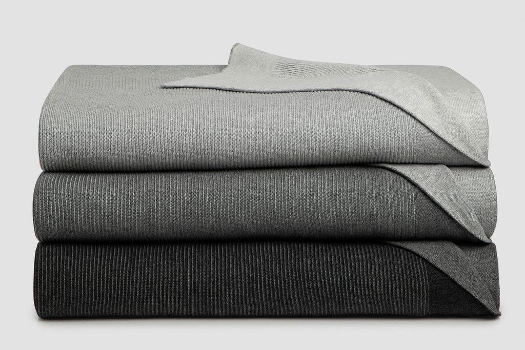 [8257952579824] Reversible Rib Cotton Blanket