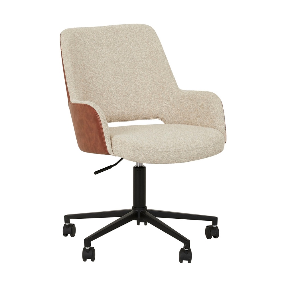 [QUENTIN-OFFICE-CHAIR-ECRU-WHEAT-VINTAGE-TAN-PU-CH-QUEN-OFF-VINTAGE-TAN-PU] Quentin Office Chair - Ecru Wheat - VINTAGE TAN PU