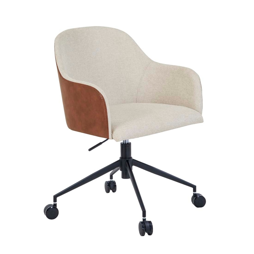 [RILEY-OFFICE-CHAIR-SEASHELL-VINTAGE-TAN-PU-CH-RIL-OFF-VINTAGE-TAN-PU] Riley Office Chair - Seashell - VINTAGE TAN PU
