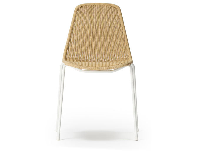 [8481369882864] Basket Outdoor Chair - White/Wheat