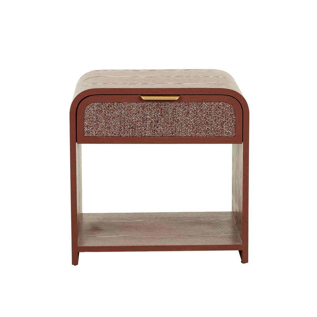 [CHLOE-ARC-BEDSIDE-BRICK-PAPRIKA-WEAVE-SIDE-CHLO-ARC-PAPRIKA-WEAVE] Chloe Arc Bedside - Brick - Paprika Weave